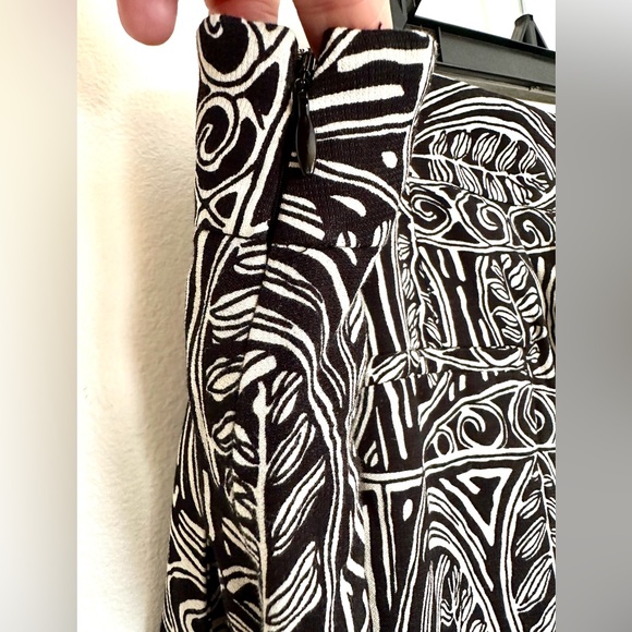 Loft Black and White Print Wide Leg Pants Size 12 - Picture 4 of 10